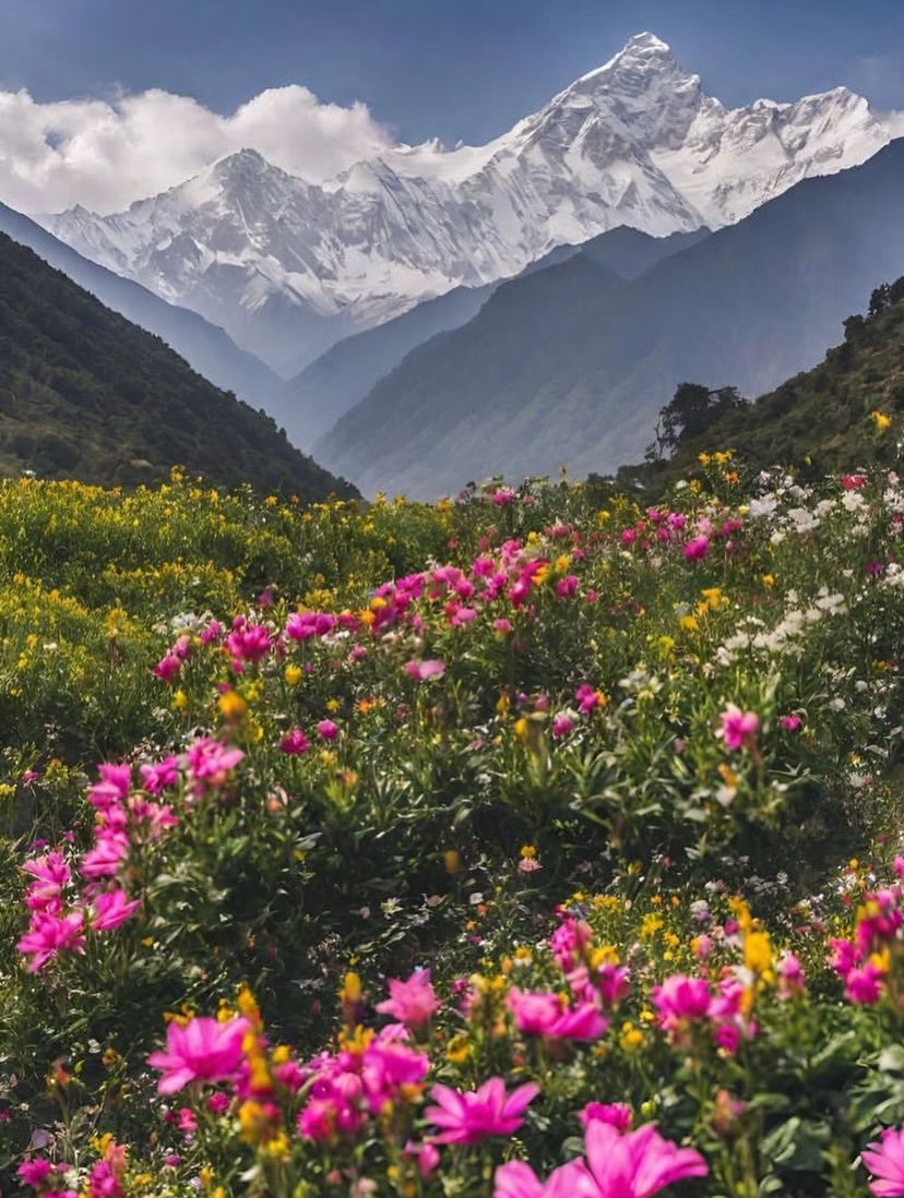🌷Valley of Flowers National Park Chamoli District Uttarakhand India.In the heart of the Hima